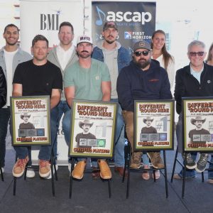 Back Row (L-R): Big Machine Music's Alex Heddle, Warner Chappell's Jessi Stevenson, BMI's Clay Bradley, ASCAP's Evyn Johnston, Spirit Music Nashville's Mike Fiorentino, Studio Bank's Kari Barnhart, 50 Egg Music’s Tali Canterbury Front Row (L-R): Exec. Producer/Big Machine Label Group’s Scott Borchetta, BMI's Randy Montana, Riley Green, ASCAP's Jonathan Singleton, Exec. Producer/Nashville Harbor Records & Entertainment's Jimmy Harnen