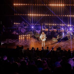 Carly Pearce performing at the Ryman Auditorium